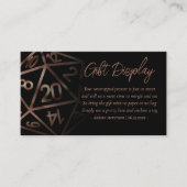 RPG Dice | Koper Fantasy Tafelblad Gift op Weergav Informatiekaartje (Voorkant)