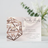 RPG Dice | Koper Retro Tafelblad Rollenspeler Entr RSVP Kaartje (Staand voorkant)