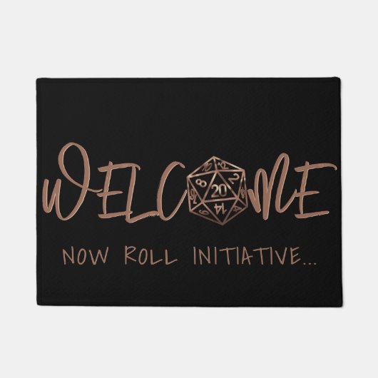 RPG Dice | Koper Tafelblad PnP Roleplayer Welkom Deurmat (Voorkant)