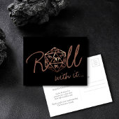 RPG Dice | Koperen Tafelblad Gamer Datum wijzigen Briefkaart