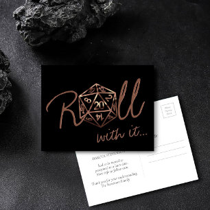 RPG Dice   Koperen Tafelblad Gamer Datum wijzigen Briefkaart