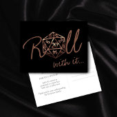 RPG Dice | Koperen Tafelblad Gamer Datum wijzigen Briefkaart