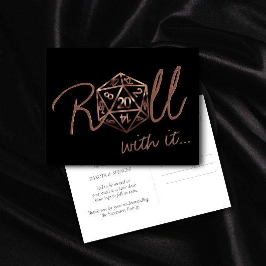 RPG Dice | Koperen Tafelblad Gamer Datum wijzigen Briefkaart