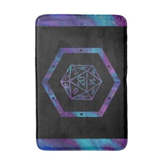 RPG Dice | Nebula Fantasy Retro Tabletop PnP Gamer Badmat (Voorkant Verticaal)