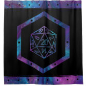 RPG Dice | Nebula Fantasy Retro Tabletop PnP Gamer Douchegordijn (Voorkant)