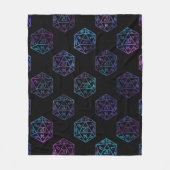 RPG Dice | Nebula Fantasy Retro Tabletop PnP Gamer Fleece Deken (Voorkant)