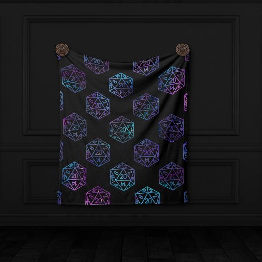 RPG Dice | Nebula Fantasy Retro Tabletop PnP Gamer Fleece Deken