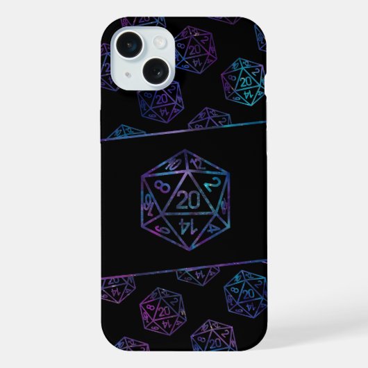 RPG Dice | Nebula Fantasy Retro Tabletop PnP Gamer iPhone Hoesje (Achterkant)