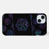 RPG Dice | Nebula Fantasy Retro Tabletop PnP Gamer iPhone Hoesje (Achterkant horizontaal)