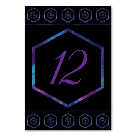 RPG Dice | Nebula Fantasy Retro Tabletop PnP Gamer Kaart (Voorkant)