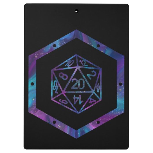 RPG Dice | Nebula Fantasy Retro Tabletop PnP Gamer Klembord (Achterkant)
