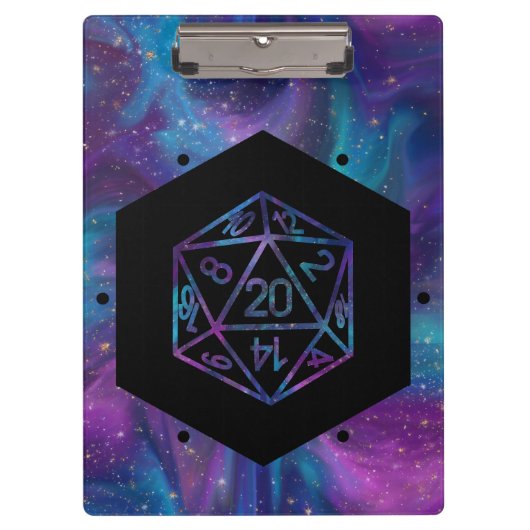 RPG Dice | Nebula Fantasy Retro Tabletop PnP Gamer Klembord (Voorkant)