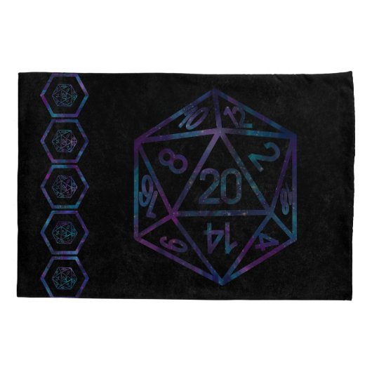 RPG Dice | Nebula Fantasy Retro Tabletop PnP Gamer Kussensloop (Achterkant-Links)