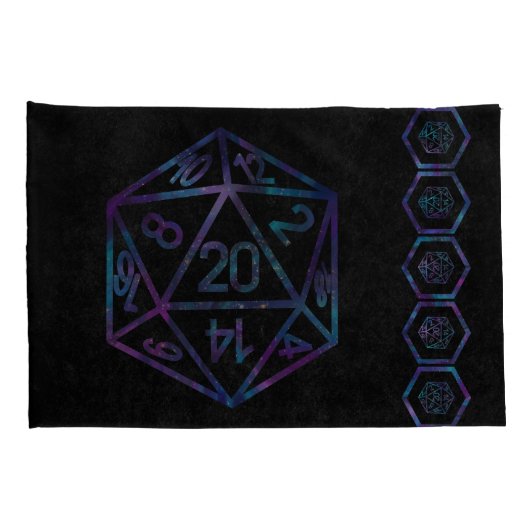 RPG Dice | Nebula Fantasy Retro Tabletop PnP Gamer Kussensloop (Achterkant-Rechts)