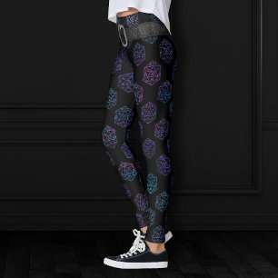 RPG Dice   Nebula Fantasy Retro Tabletop PnP Gamer Leggings
