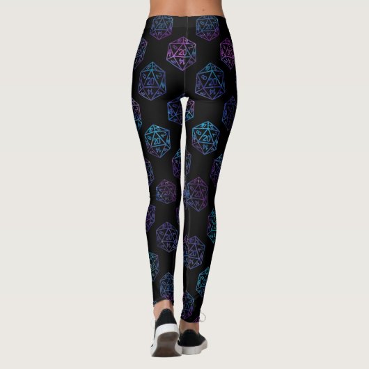 RPG Dice | Nebula Fantasy Retro Tabletop PnP Gamer Leggings (Achterkant)