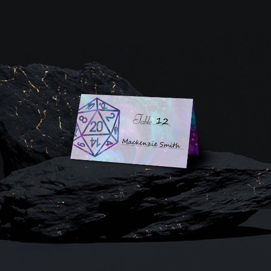 RPG Dice | Nebula Fantasy Retro Tabletop PnP Gamer Plaatskaartje