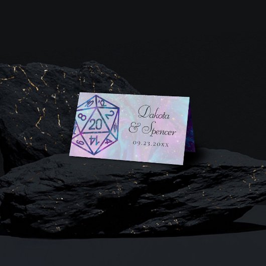 RPG Dice | Nebula Fantasy Retro Tabletop PnP Gamer Plaatskaartje