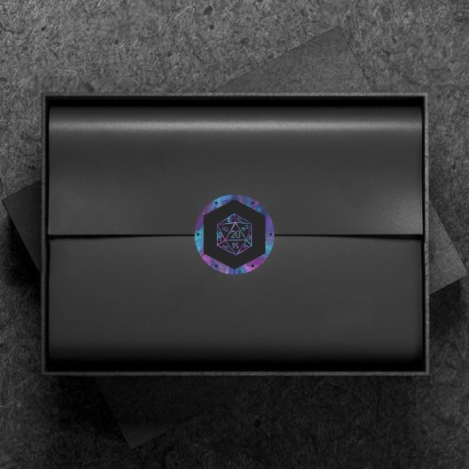 RPG Dice | Nebula Fantasy Retro Tabletop PnP Gamer Ronde Sticker