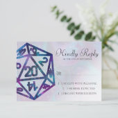 RPG Dice | Nebula Fantasy Retro Tabletop PnP Gamer RSVP Kaartje (Staand voorkant)