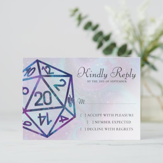 RPG Dice | Nebula Fantasy Retro Tabletop PnP Gamer RSVP Kaartje (Staand voorkant)