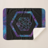 RPG Dice | Nebula Fantasy Retro Tabletop PnP Gamer Sherpa Deken (Voorkant (horizontaal))