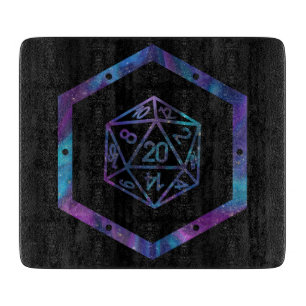 RPG Dice Nebula Fantasy Retro Tabletop PnP Gamer Snijplank