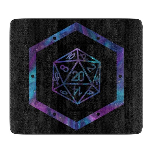 RPG Dice | Nebula Fantasy Retro Tabletop PnP Gamer Snijplank (Voorkant)
