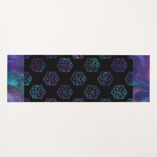 RPG Dice | Nebula Fantasy Retro Tabletop PnP Gamer Yogamat (Voorkant (horizontaal))