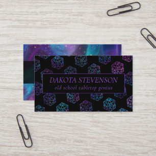 RPG Dice   Nebula Fantasy Tabletop Gamer Branding Visitekaartje