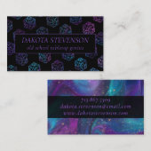 RPG Dice | Nebula Fantasy Tabletop Gamer Branding Visitekaartje (Voorkant / Achterkant)