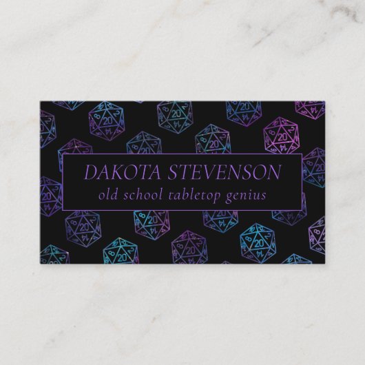 RPG Dice | Nebula Fantasy Tabletop Gamer Branding Visitekaartje (Voorkant)