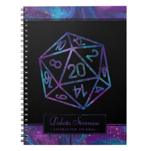 RPG Dice | Nebula Fantasy Tabletop Gamer-personage Notitieboek (Voorkant)