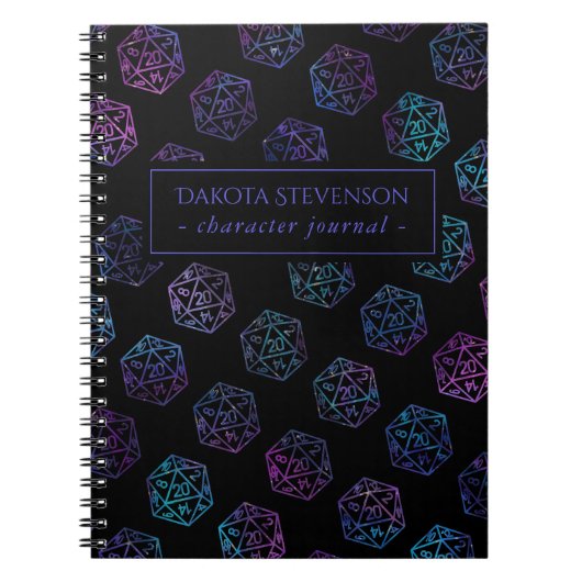 RPG Dice | Nebula Fantasy Tabletop Gamer-personage Notitieboek (Voorkant)