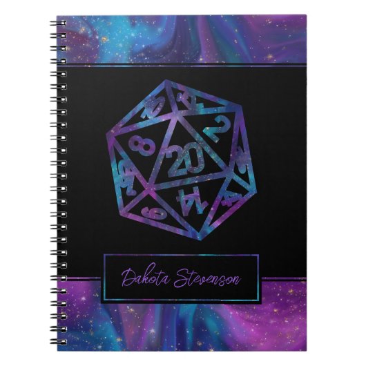 RPG Dice | Nebula Fantasy Tabletop Gamer-personage Notitieboek (Voorkant)
