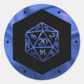 RPG Dice | Nebula Fantasy Tafelblad Gamer Custom Ronde Sticker (Voorkant)