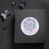RPG Dice | Nebula Fantasy Tafelblad Gamer Custom Ronde Sticker