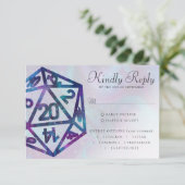 RPG Dice | Nebula Fantasy tafelblad gamer Entree RSVP Kaartje (Staand voorkant)