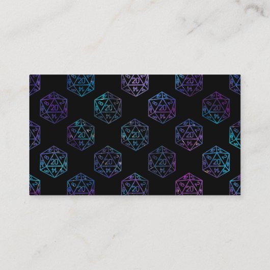 RPG Dice | Nebula Fantasy Tafelblad Gamer Receptie Informatiekaartje (Achterkant)