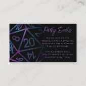 RPG Dice | Nebula Fantasy Tafelblad Gamer Receptie Informatiekaartje (Voorkant)