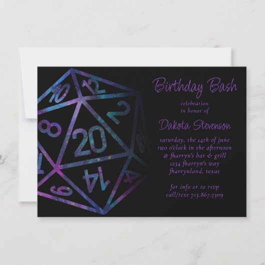 RPG Dice | Nebula Fantasy tafelblad PnP Gamer Part Kaart (Voorkant)