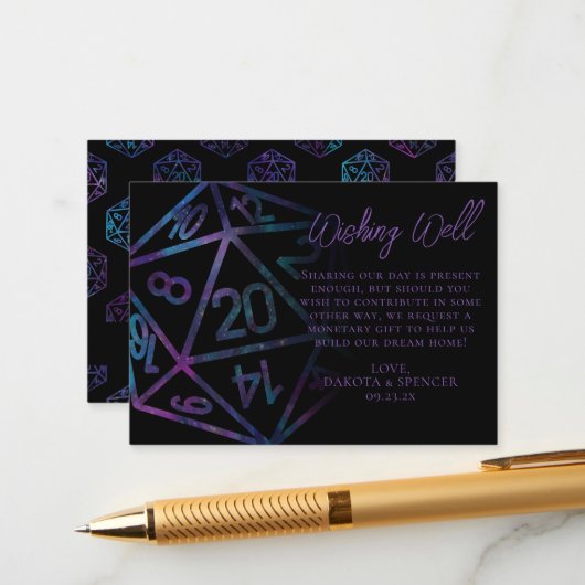 RPG Dice | Nebula Fantasy tafelblad Wishing Well Informatiekaartje (Voorkant / Achterkant in situ)