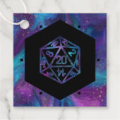 RPG Dice | Nebula Retro Tafelblad Gamer Bedankt Bedankjes Labels (Voorkant)