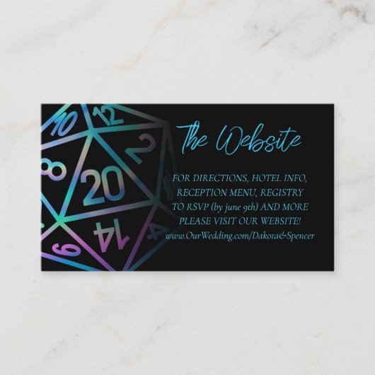 RPG Dice | Officiële website van Holo Fantasy Tabl Informatiekaartje (Voorkant)