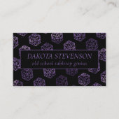 RPG Dice | Paarse Fantasy Tabletop Gamer Branding Visitekaartje (Voorkant)