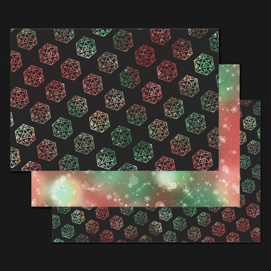 RPG Dice | XMAS Fantasy Retro Tafelblad PnP Gamer Inpakpapier Vel