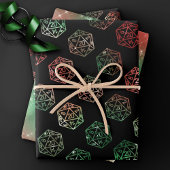 RPG Dice | XMAS Fantasy Retro Tafelblad PnP Gamer Inpakpapier Vel