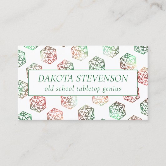 RPG Dice | XMAS Fantasy Tafelblad Gamer Branding Visitekaartje (Voorkant)