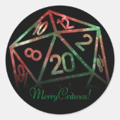 RPG Dice | XMAS Fantasy Tafelblad Gamer Custom Ronde Sticker (Voorkant)