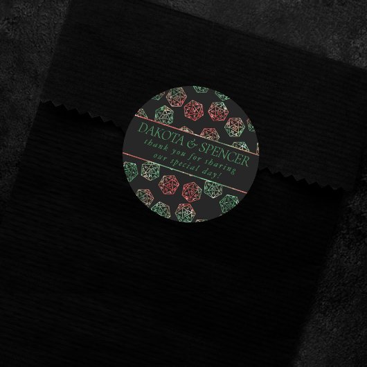 RPG Dice | XMAS Fantasy Tafelblad Gamer Custom Ronde Sticker